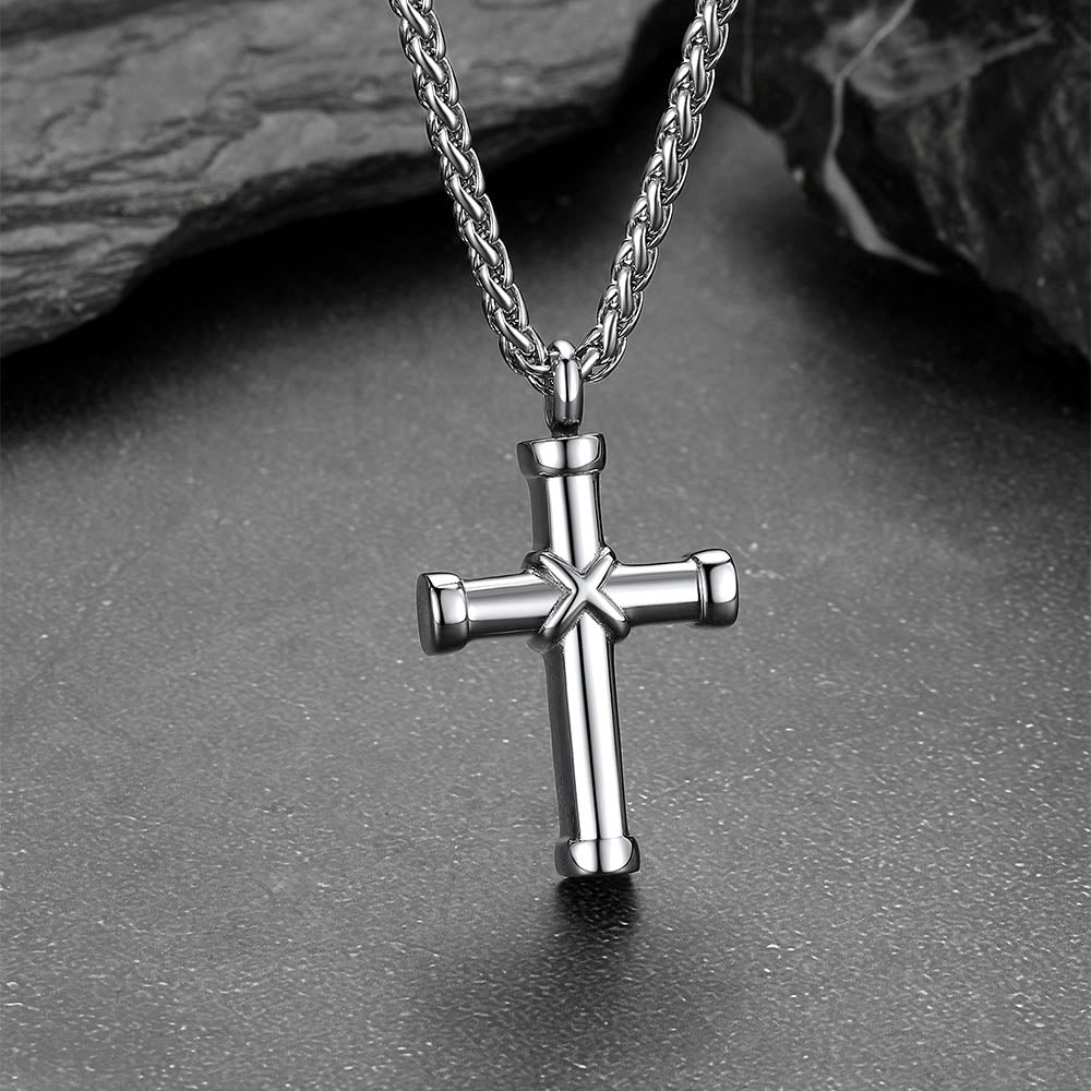 Customized Cross Cremation Urn Necklace Memorial Jewelry for