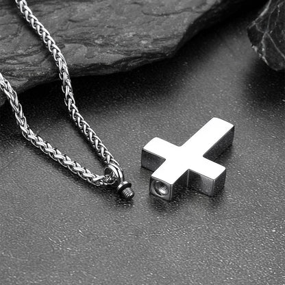 Customized Cross Cremation Urn Ashes Necklace Memorial Keepsakes Pendant