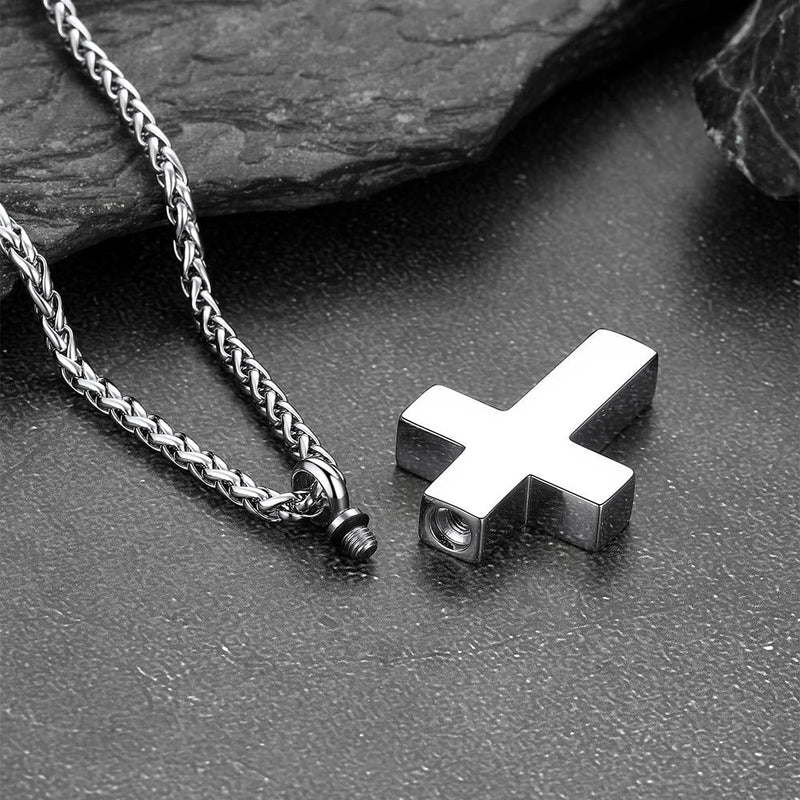 Customized Cross Cremation Urn Ashes Necklace Memorial Keepsakes Pendant