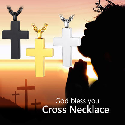 Customized Cross Cremation Urn Ashes Necklace Memorial Keepsakes Pendant