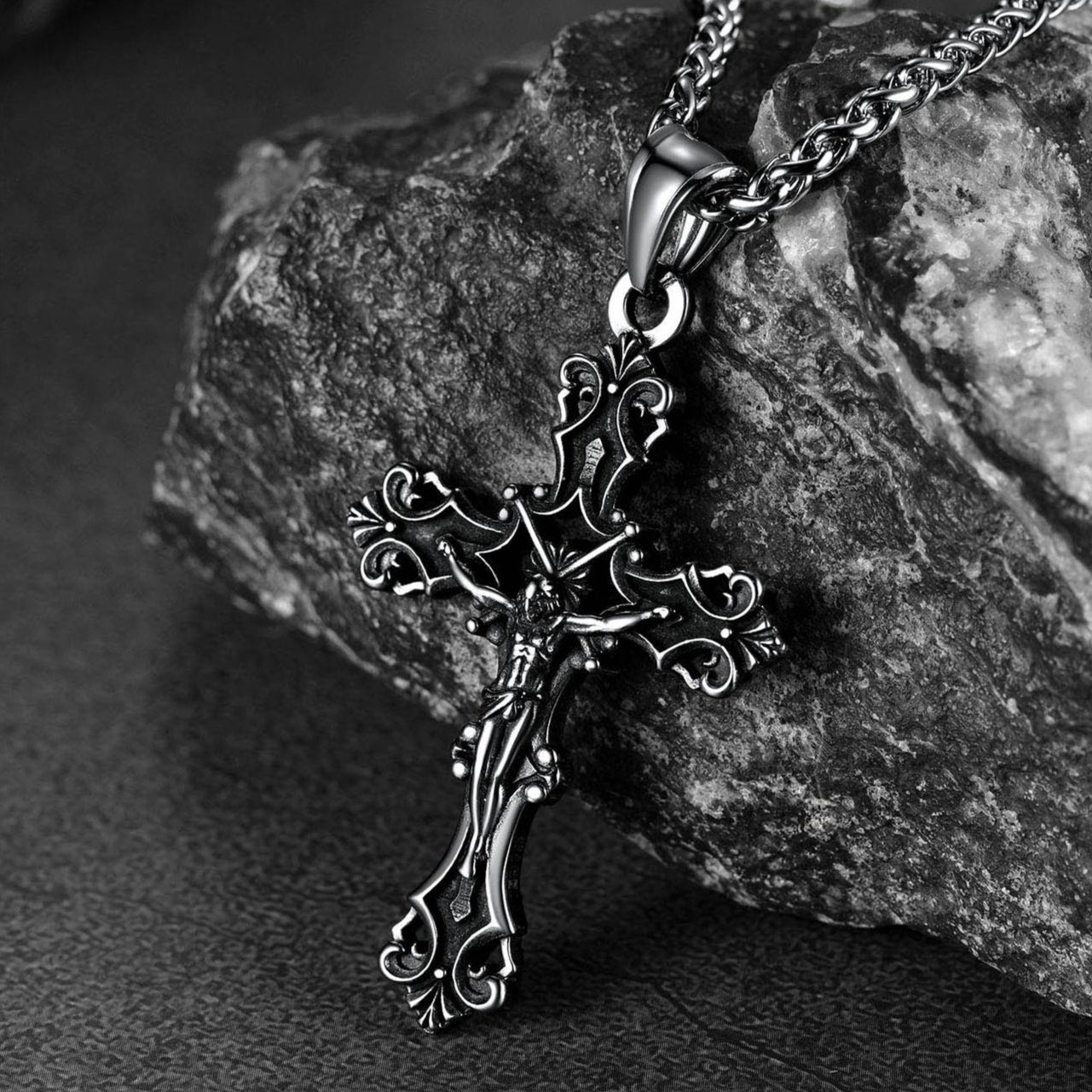 Crucifix Cross Necklace Jesus Pendant for
