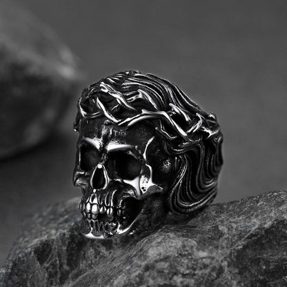 Flash Crown of Thorns Skull Ring for Stainless Steel