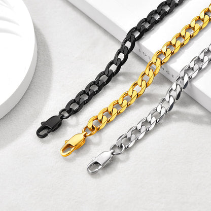 Stainless Steel Cuban Chain Link Anklet Bracelet for