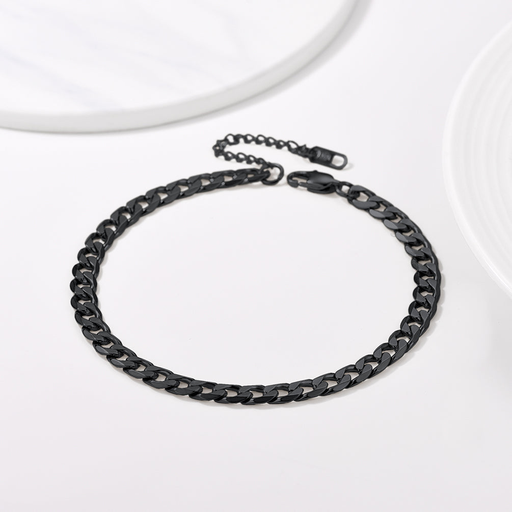 Stainless Steel Cuban Chain Link Anklet Bracelet for