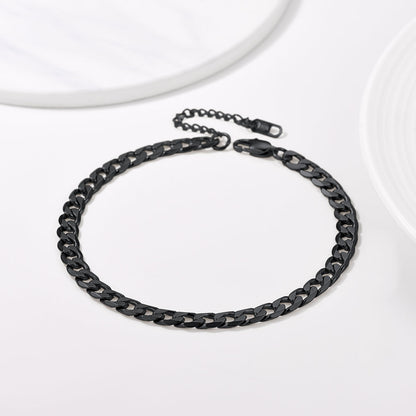 Stainless Steel Cuban Chain Link Anklet Bracelet for