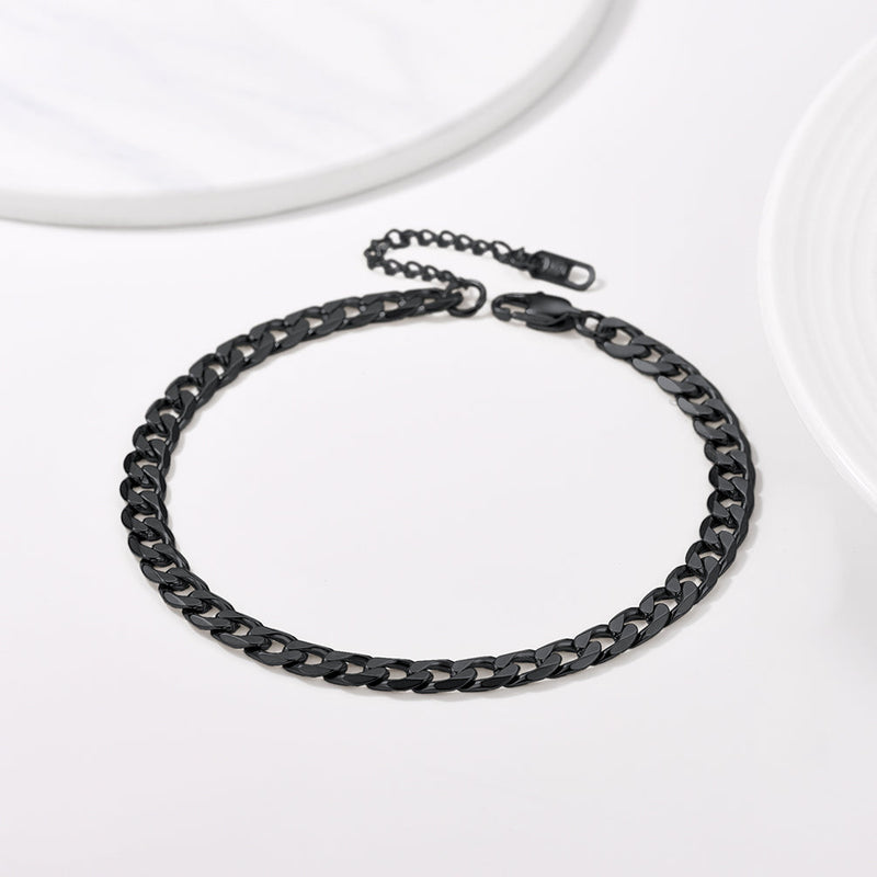 Stainless Steel Cuban Chain Link Anklet Bracelet for