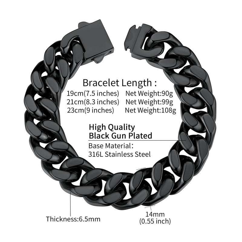 Miami Cuban Chain Bracelet 5/7/9/12mm Width Birthday Gift for