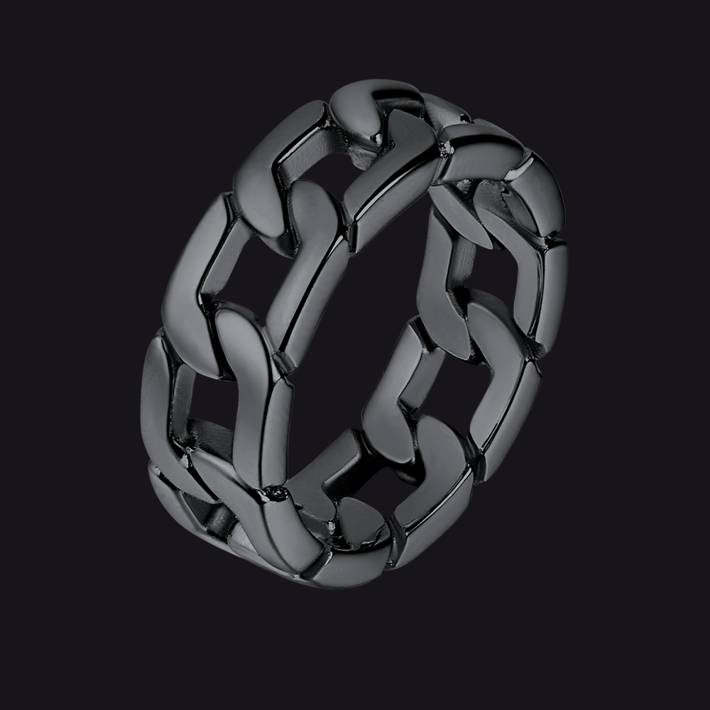 Chunky Cuban Link Chain Ring for Stainless Steel