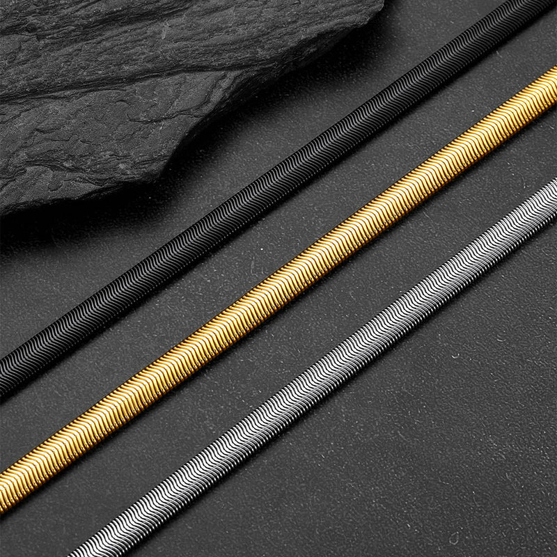 8mm Snake Link Chain & 5mm Bracelet Set for