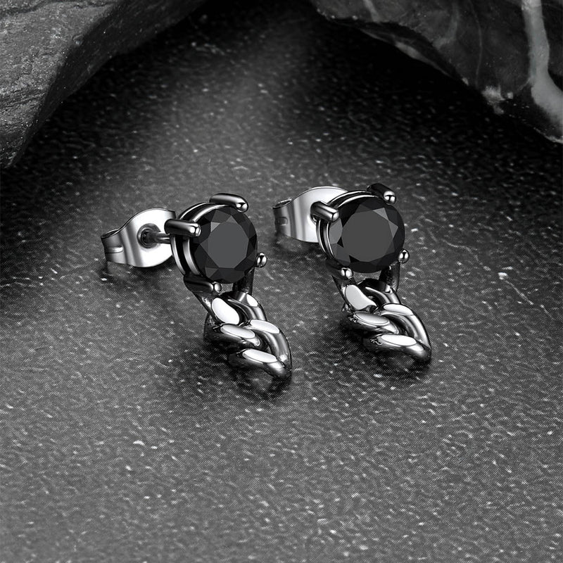 Couple Cubic Zirconia Chain Dangle Earrings Set for