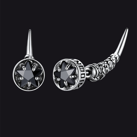 Viking Rune Fang Stud Earrings for – Nordic Star Cz Earrings