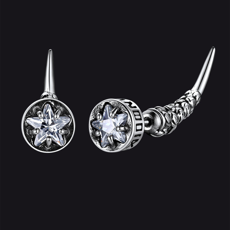 Viking Rune Fang Stud Earrings for – Nordic Star Cz Earrings