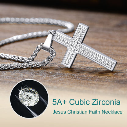 Diamond Cross Pendant Necklace for