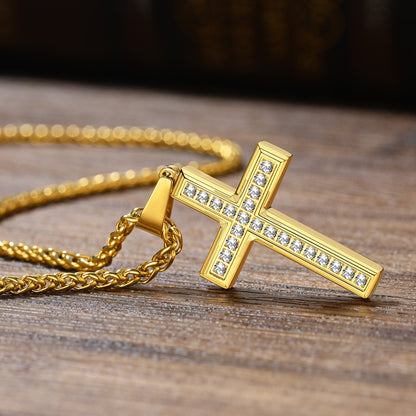 Diamond Cross Pendant Necklace for