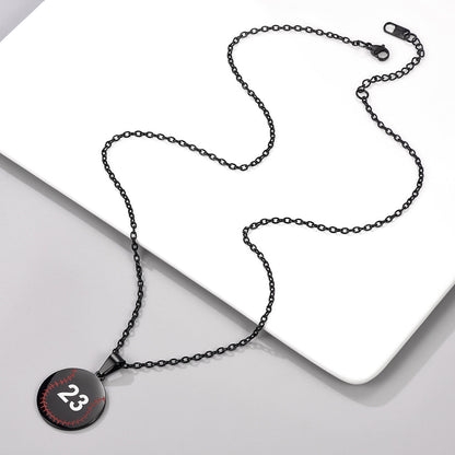 Custom Number Baseball Disc Necklace Sport Chain for