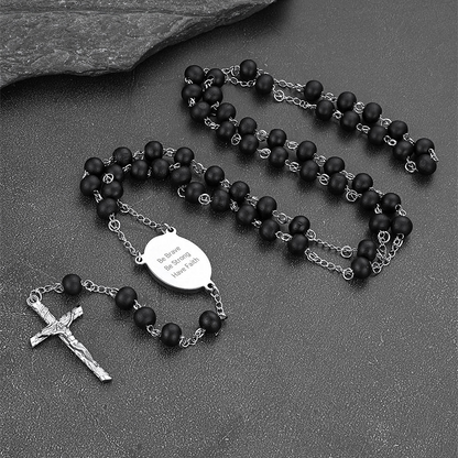 Custom Catholic Rosary Beads Necklace With Picture for
