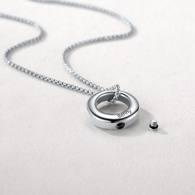 Custom Circle of Life Urn Ashes Necklace Cremation Jewelry