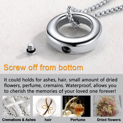 Custom Circle of Life Urn Ashes Necklace Cremation Jewelry