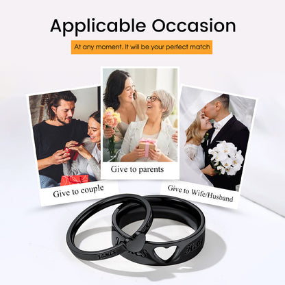 Personalized His and Hers Matching Promise Rings for Couple