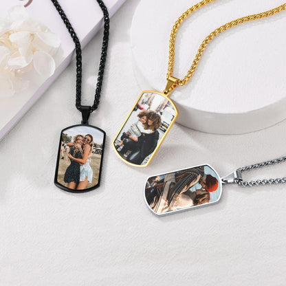 Custom Photo Dog Tag Necklace With Picture for