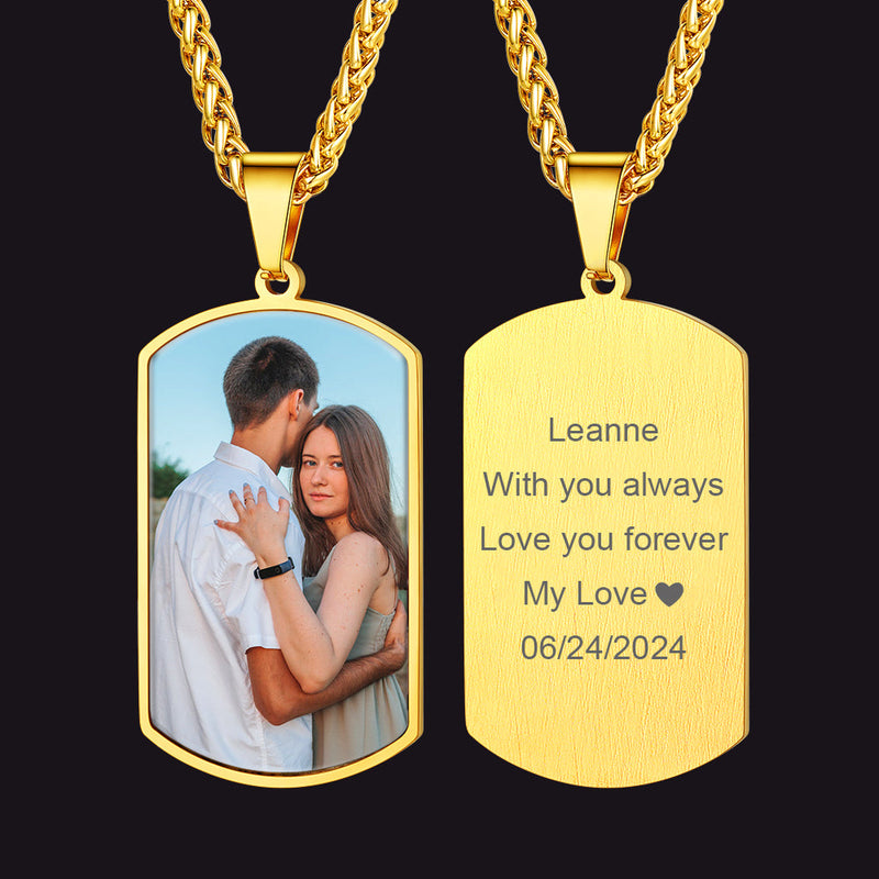 Custom Photo Dog Tag Necklace With Picture for