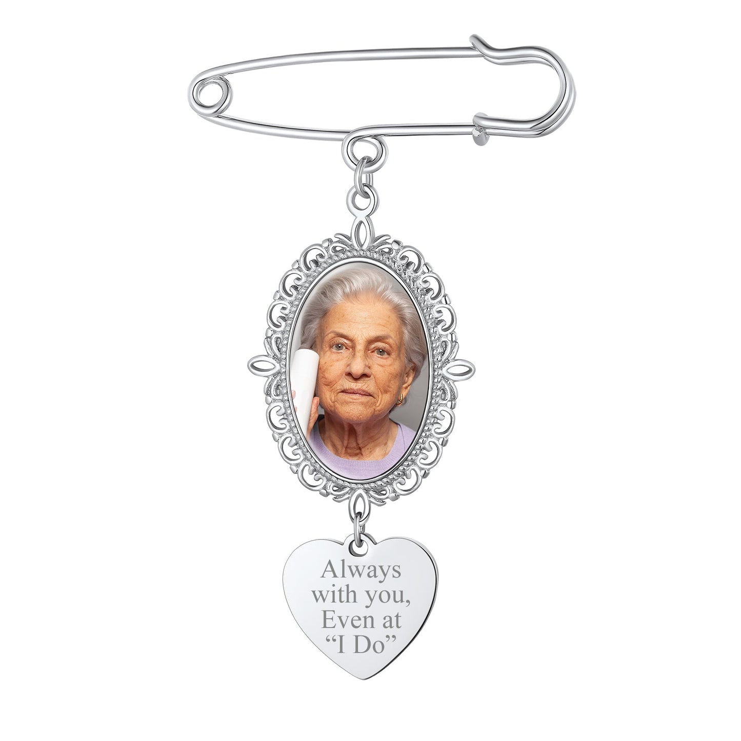 Customized Memorial Picture Charms Brooch Pins for Wedding