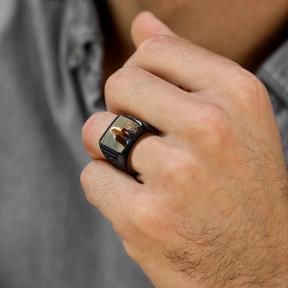 Personalized Custom Photo Ring With Knot for