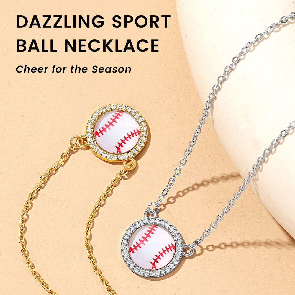 Custom Cz Sports Pendant Necklace With Name Tag for Fans Athlete