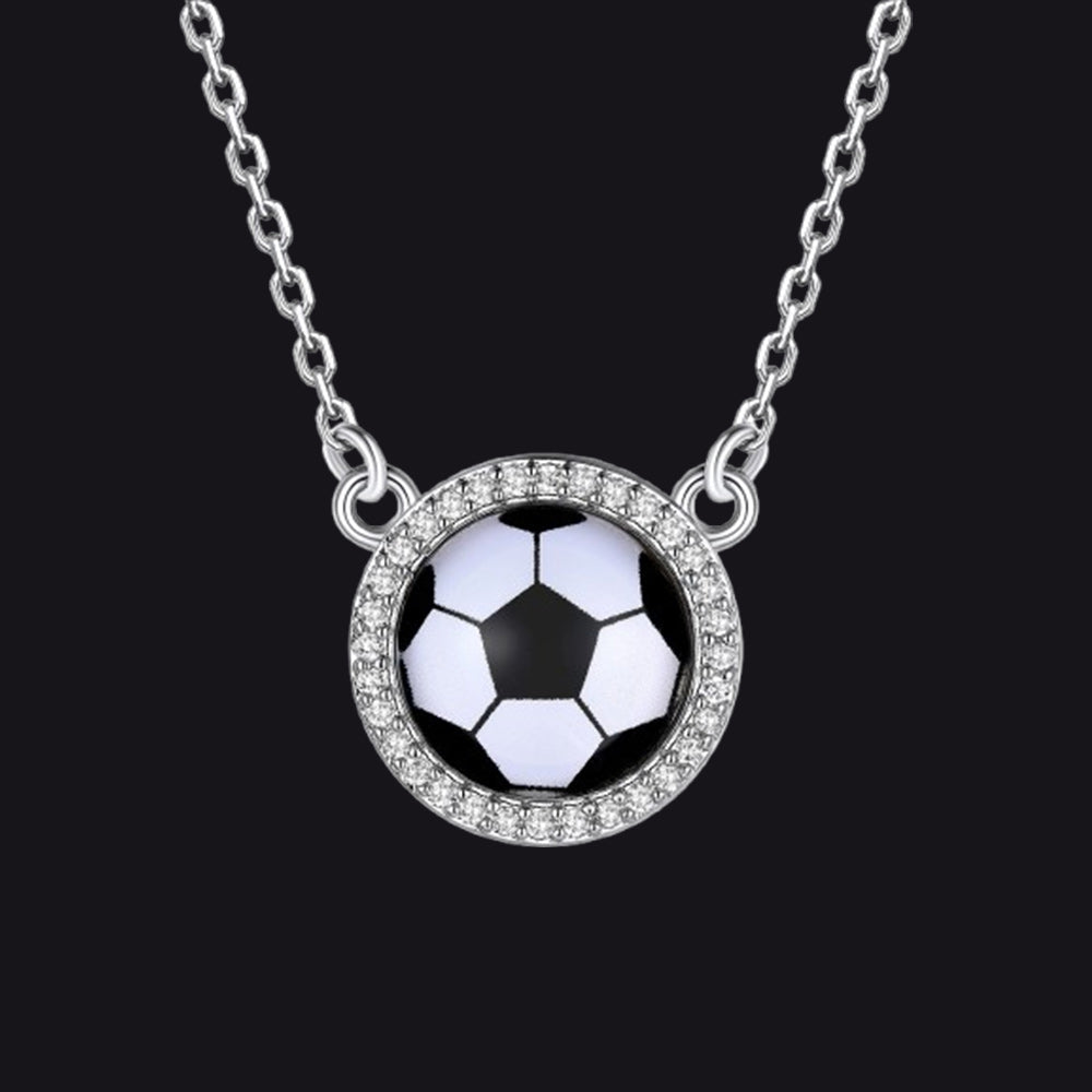 Custom Cz Sports Pendant Necklace With Name Tag for Fans Athlete