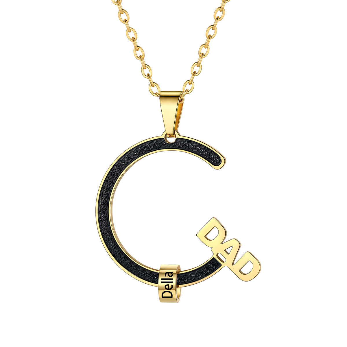 Personalized 1-5 Names Beads Necklace for Dad