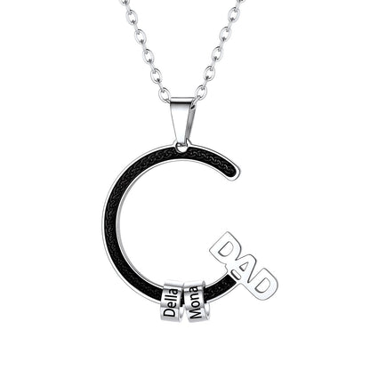 Personalized 1-5 Names Beads Necklace for Dad