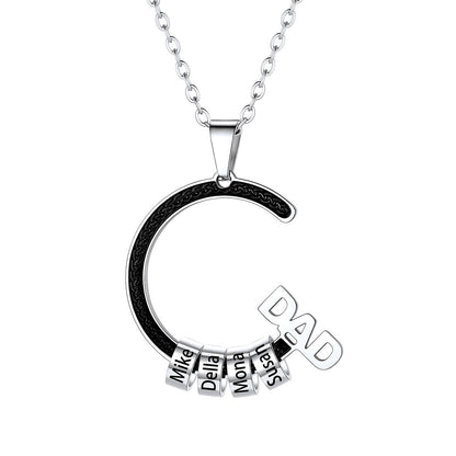 Personalized 1-5 Names Beads Necklace for Dad