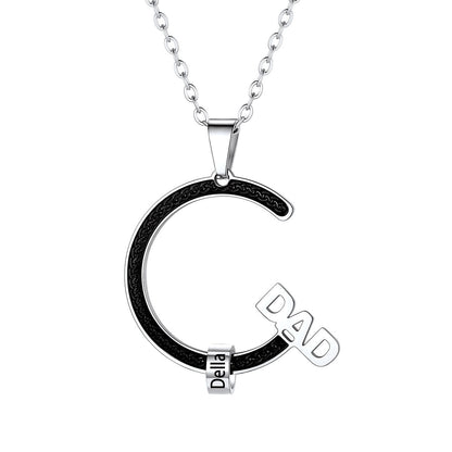 Personalized 1-5 Names Beads Necklace for Dad