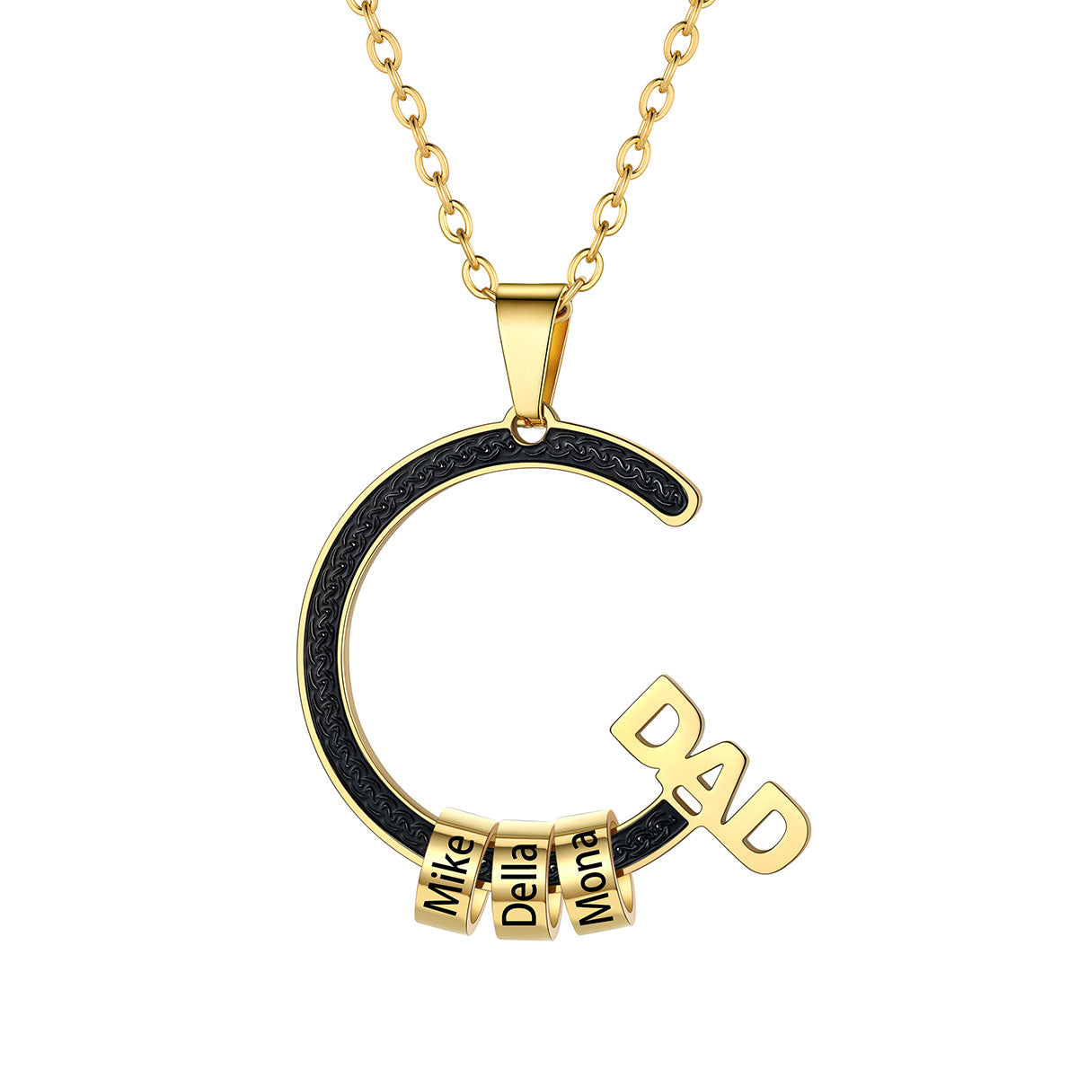 Personalized 1-5 Names Beads Necklace for Dad