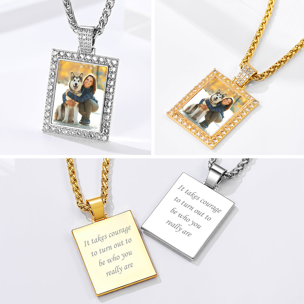Customized Frame Picture Necklace Memorial Gift for
