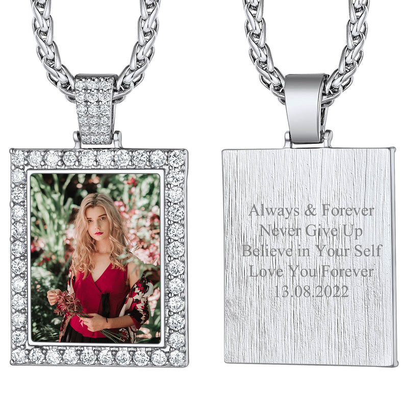 Customized Frame Picture Necklace Memorial Gift for