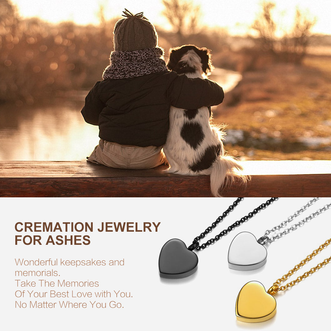 Customized Heart Urn Necklace for Ashes Cremation Jewelry