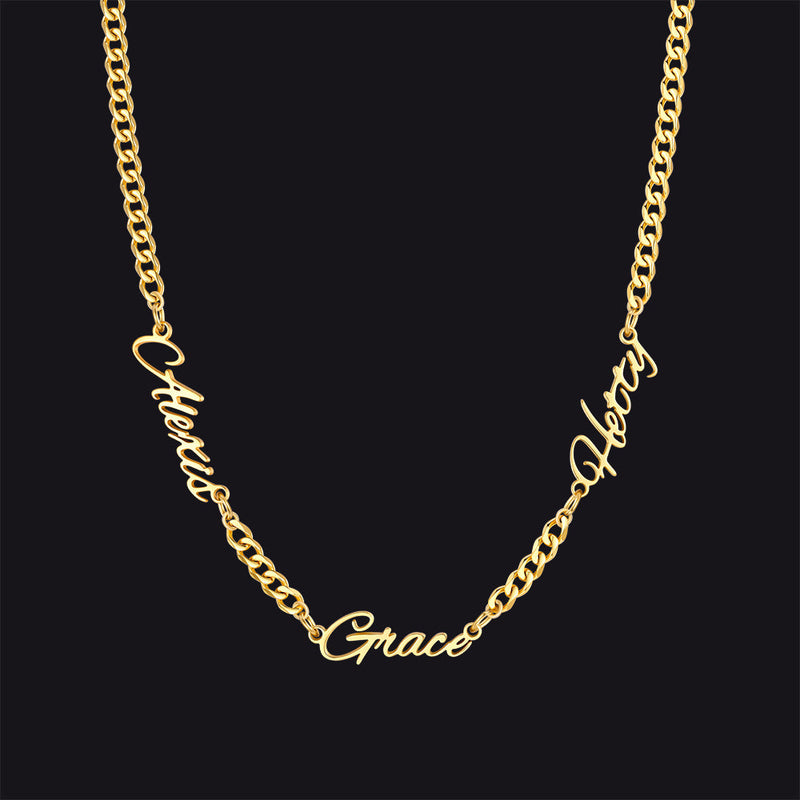 Customized Name Necklace With Cuban Link Chain for