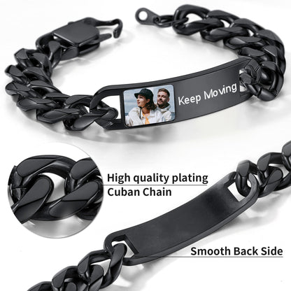 Customized Photo Cuban Chain Link Bracelet for