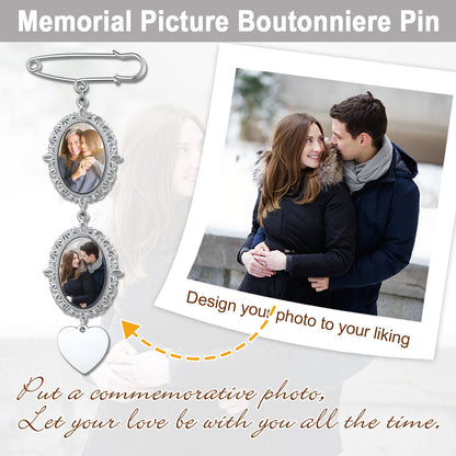 Customized Memorial Picture Charms Brooch Pins for Wedding