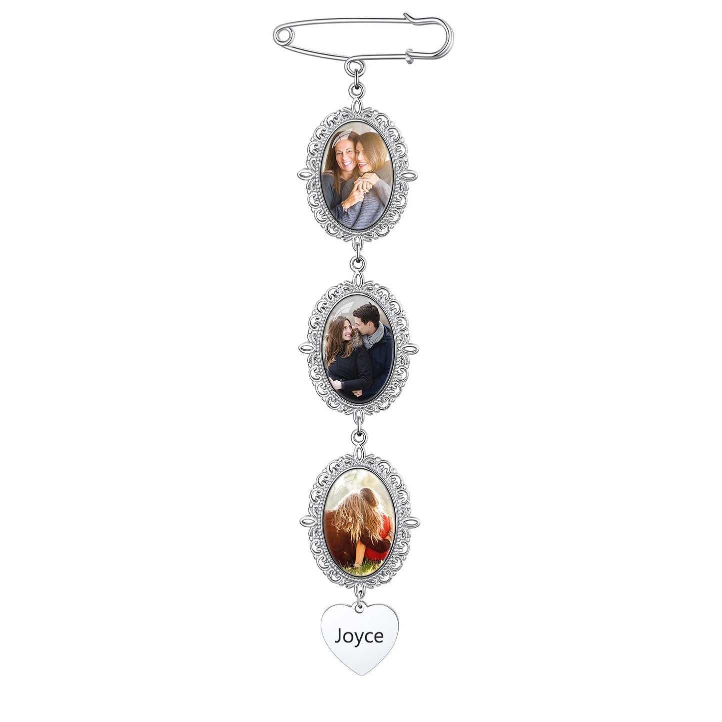 Customized Memorial Picture Charms Brooch Pins for Wedding