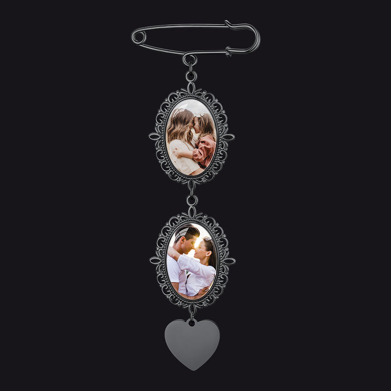 Customized Memorial Picture Charms Brooch Pins for Wedding