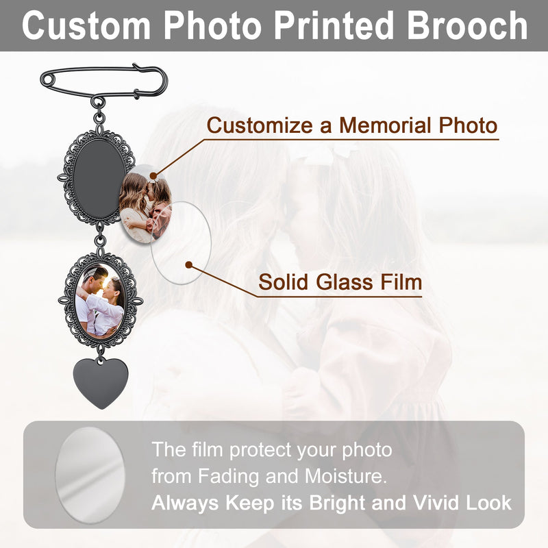 Customized Memorial Picture Charms Brooch Pins for Wedding