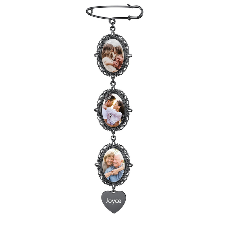 Customized Memorial Picture Charms Brooch Pins for Wedding