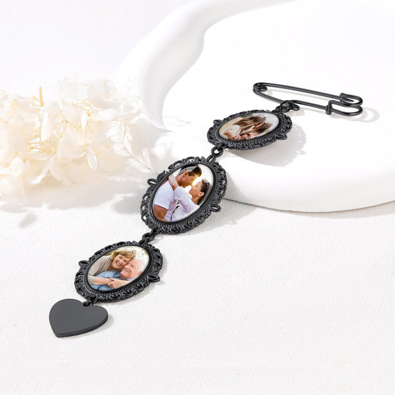 Customized Memorial Picture Charms Brooch Pins for Wedding