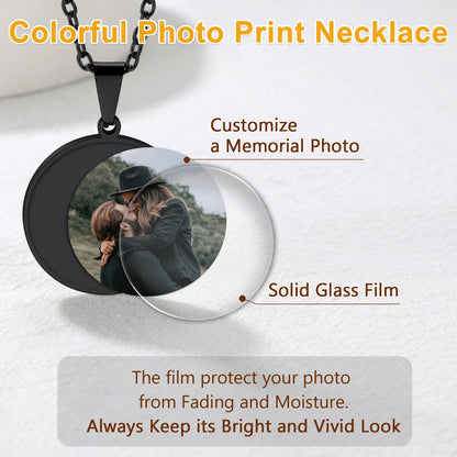 Customized Round Picture Necklace Memorial Gift for
