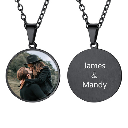 Customized Round Picture Necklace Memorial Gift for