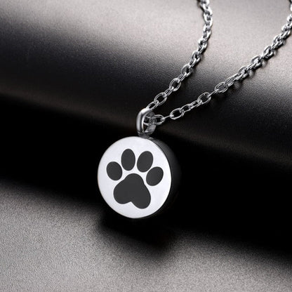 Customized Pet Footprints Urn Necklace for Ashes Memorial Gift
