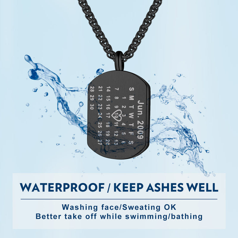 Customized Urn Dog Tag Necklace for Ashes Memorial Cremation Jewelry