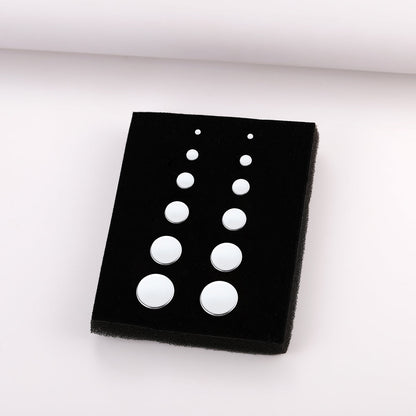 6 Pairs Punk Round Stud Earrings Set for